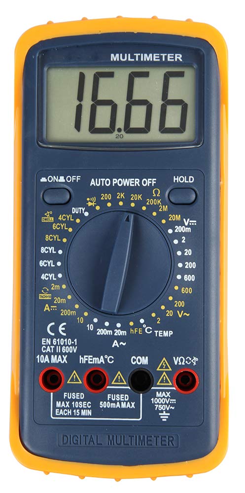 Duratool D03145 Automotive Digital Multimeter, 600V AC/DC,Black