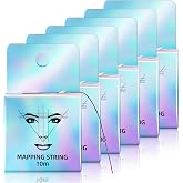 ATOMUS Eyebrow Mapping String 6 Pieces 10m(32ft) Pre-Inked Microblading String for Brow Mapping Measuring Marking Symmetrical Eyebrow Thread (Black)