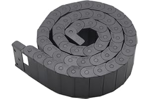 QBGTFAK 15mm x 50mm Plastic Semi Closed CNC Machine Tool Cable Wire Carrier Drag Chain 1M Black Ted Lele (15mm x 50mm)