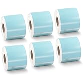 BETCKEY Colored Labels Compatible with Dymo 30323 (2-1/8" x 4") Name Badge Labels, Compatible for Dymo LabelWriter Thermal 450, 4XL & Zebra Desktop Printers [6 Rolls, 1320 Labelss, Light Blue]