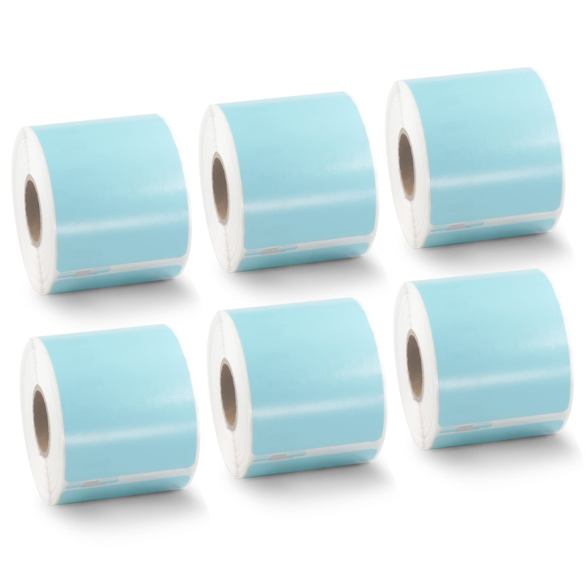 BETCKEY - 6 Rolls Blue Large Shipping/Name Badge Labels Compatible with DYMO 99014(S0722430), 54mm x 101mm, 1440 Colored Labels Compatible with DYMO LabelWriter 450, 4XL, NOT Fit 550 or 5XL