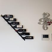 Scaffale Per Vini Diagon 100 Cm - Portabottiglie In Metallo Verniciato Nero, Decorativo Per Bar O Casa