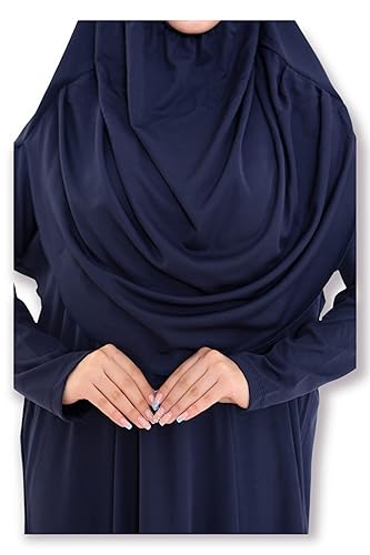 princess polly baby blue dress Navy Blue Hijab Evening Dress 2398-17 main image 1