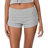 Fold Over Shorts For Women Y2k Lounge Ribbed Mini Shorts Foldover Cute Pajama Bottom Sleepwear