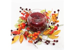 A Cheerful Giver 4.75"" Diameter - Small Wreath Candle Ring - Apple Berry - Dining Table Centerpiece