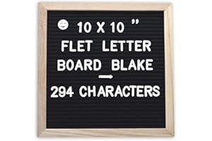 Felt Letter Board with 294 Letters Numbers & Symbols, First Day of School Board, 10x10 Inches, Changeable Message Board with 