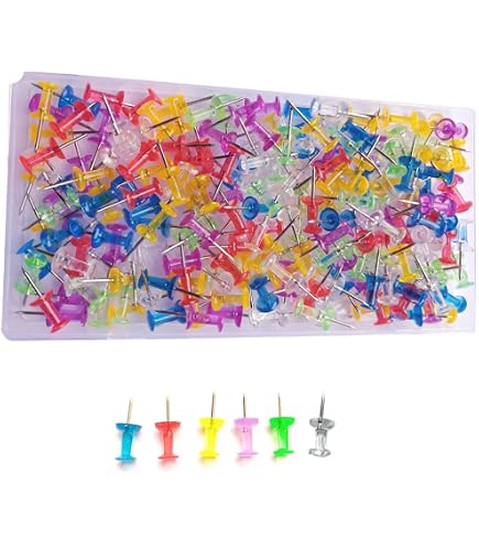 Cork Board Accessories With Clips 200 Pcs Boho Push Pins With Wooden Clips - Colorful Thumb Tacks For Bulletin Boards Colorful Push Pins
