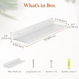 Lifewit Floating Shelves Wall 4 Pack White 38 cm 15 in Lip Front Sides view 10