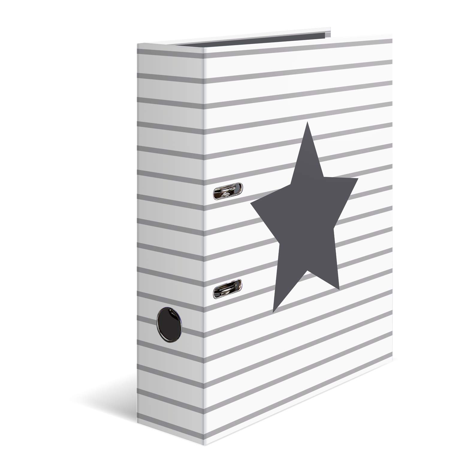 HERMA Lever Arch File Stars with White Striped Motif, A4, 70 mm Spine, with Inner Print, 1 Folder