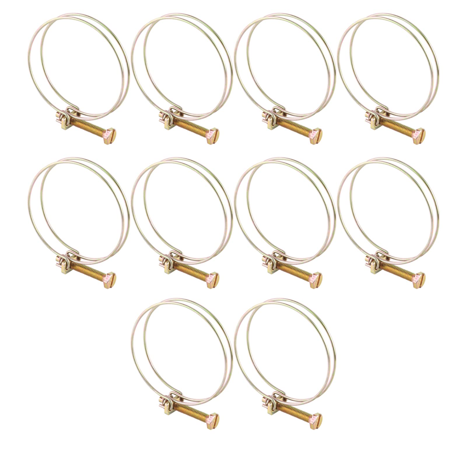 Water Hose Barb Clamp Adjustable Stainless Steel Convenient Double Wire Pipe Clip Hoop Plumbing Fastener 10pcs(28mm-32mm)
