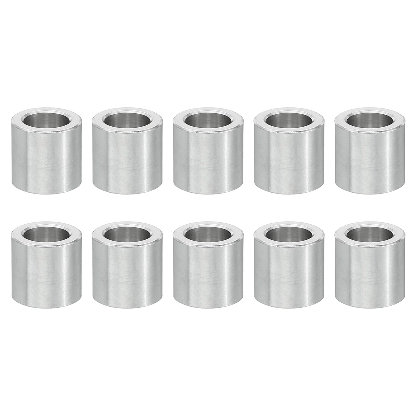 PATIKIL M5 Aluminum Spacers, 10 Pcs Metal Spacer Aluminum 5.2mm ID x 8mm OD x 8mm L Aluminum Spacer Screw Standoff Round for 1/5inch or M5 Screw Bolts