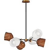 Maxim Lighting 28276DBZAB I Akimbo Collection 30 Inch Six Light LED Pendant I Dark Bronze and Antique Brass Finish I Modern C