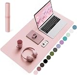 YSAGi Non-Slip Desk Pad 80x40 cm Waterproof PVC Leather Pink Large Mouse Pad