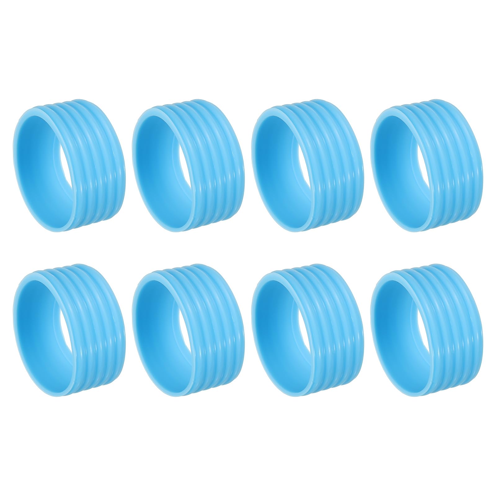 PATIKIL Badminton Racket Handle Grip Ring, 8 Pack Racquet Fix Ring Grip Band Rubber Ring Non-Slip Absorbent Overgrip in Place, Blue