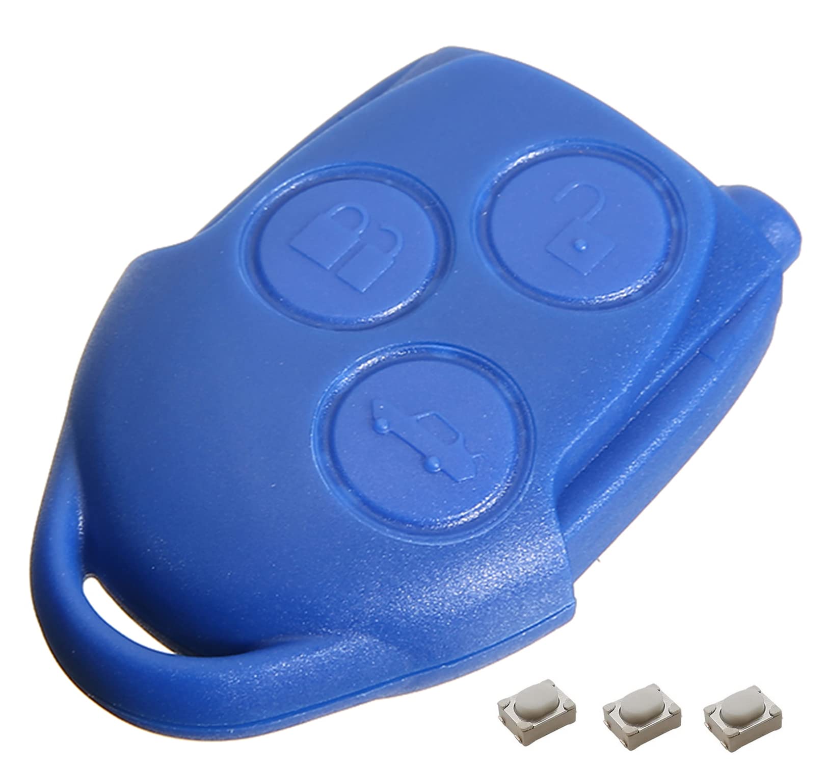 HooRLZ Ford Key Fob Cover Replacement Compatible with Ford Transit Connect MK7 Remote Car Key Case Shell, 3 Button Ford Blue Key Fob