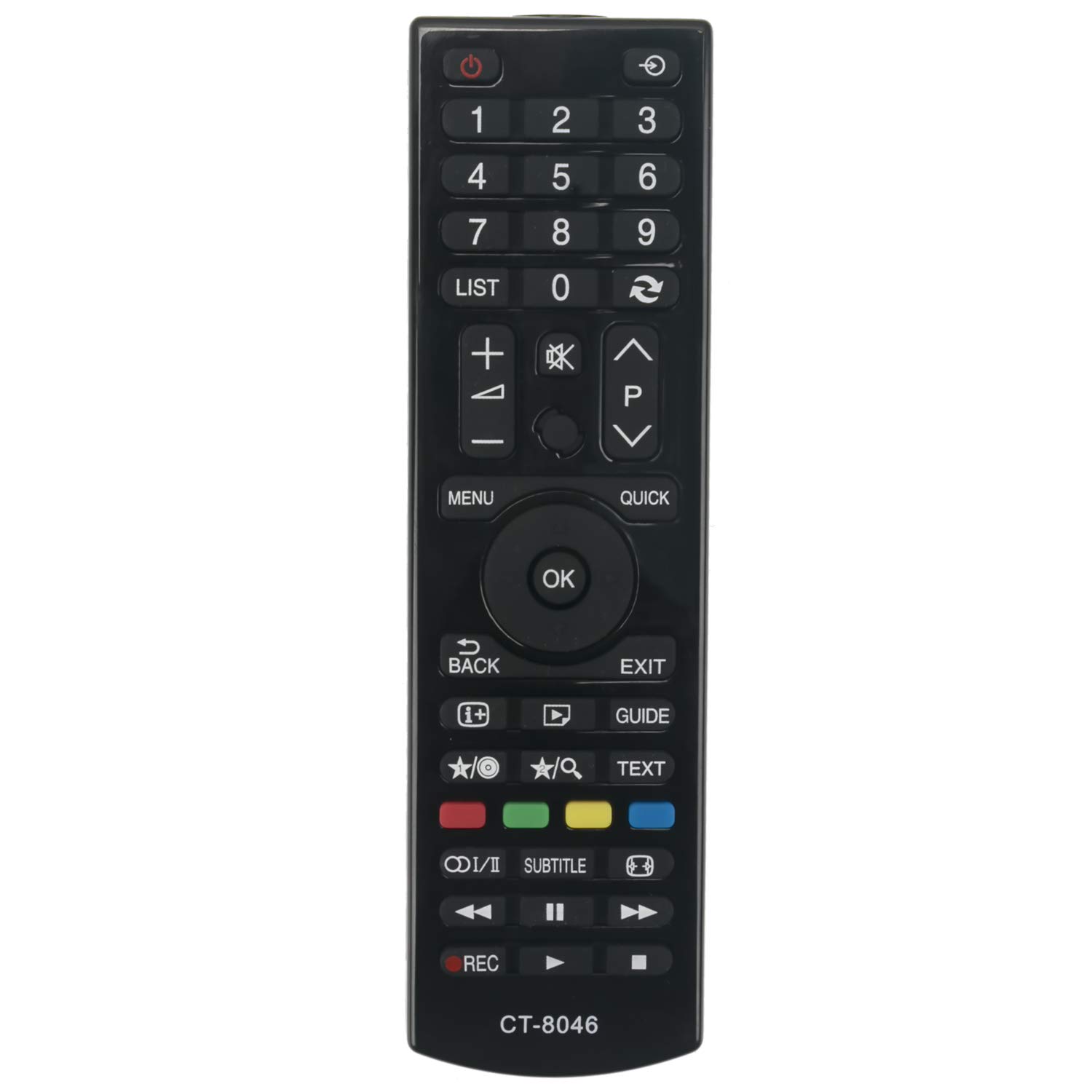 VINABTY CT-8046 Replacement Remote Control Compatible with Toshiba 32D1533DB 32D1633DB 32W1533DB 40L1533DB 32W1633DB 40L153DB 40L153DG LED LCD TV and more