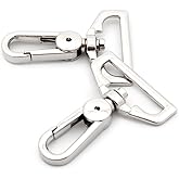 Metal Snap Hooks, 10 PCS Purse Hardware Push Gate Swivel Lobster Claw Clasp (Silver,1 1/2")