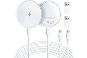 Magnetic Wireless Charger 2 Pack 6FT 15W Fast Wireless Charging Pad for iPhone 17 16 15 14 13 12 Series & AirPods 4 3 2 Pro M