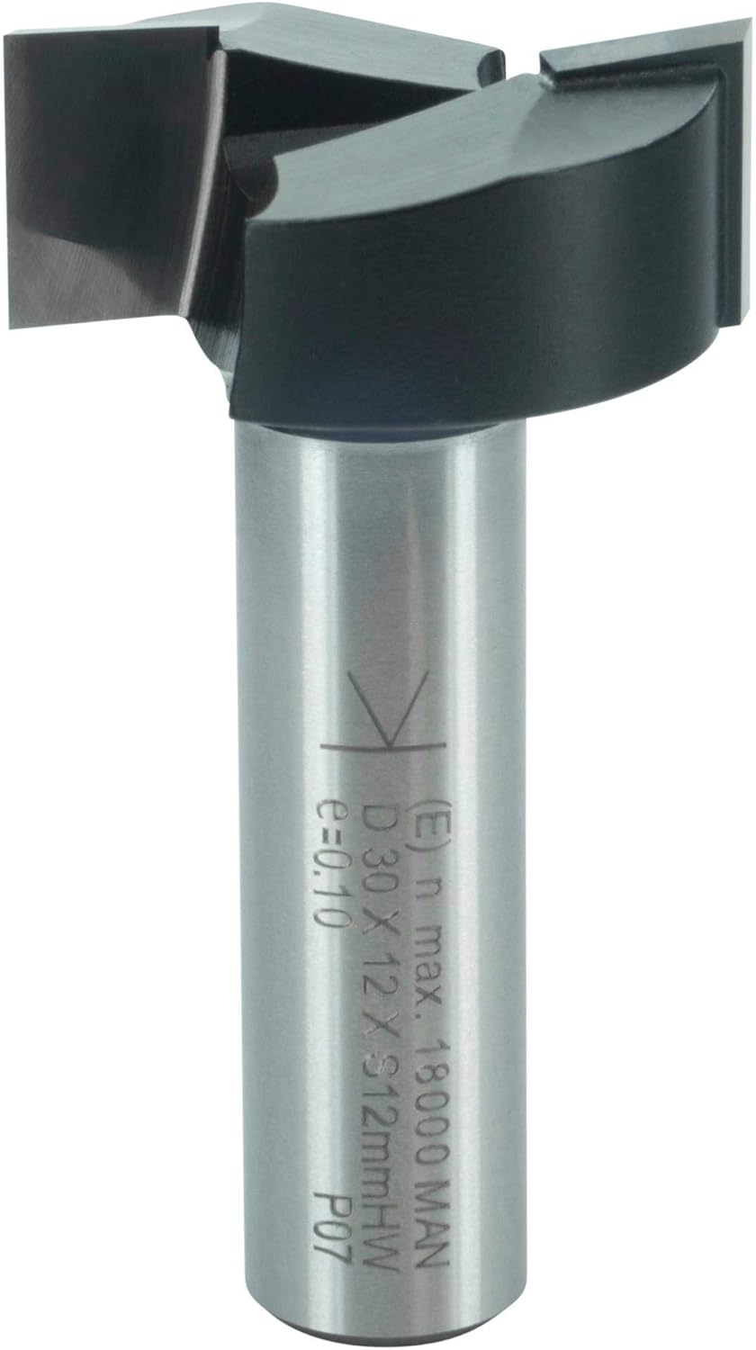 ENT 13442 Hinge Mortising Cutter TC Shank (S) 12 mm, Diameter (D) 30 mm, (NL) 12 mm, (SL) 40 mm, (GL) 52 mm