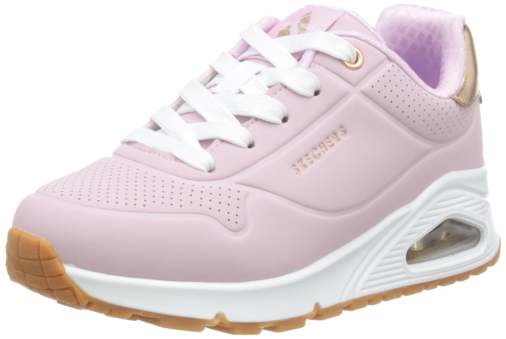 Skechers UNO GEN1-SHIMMER Away Sneaker, Pink, 6 US Unisex Big Kid Image Skechers UNO GEN1-SHIMMER Away Sneaker, Pink, 6 US Unisex Big Kid Image