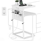 Vagusicc C Shaped End Table with Charging