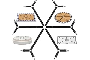 OPPKEPT Bed Sheet Holder Straps, Adjustable Elastic Fitted Sheet Strap Tablecloth Clip Bed Suspender Fasteners Keep Sheets in Place Firm for Twin Full Queen King Bed Round Square Mattresses Table