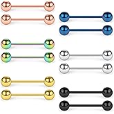 SCERRING 316L Stainless Steel Externally Threaded Nipple Bar Barbell Rings Piercing Retainer 16G