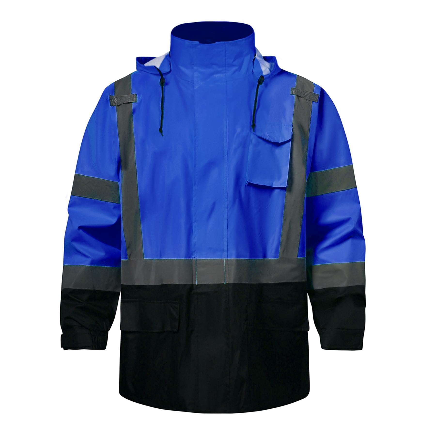SKSAFETY Hi Vis Reflective Work Rain Jacket for Men