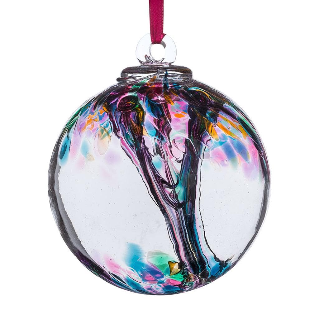Sienna Glass Spirit Ball, Multi-Colour Turquoise, 11 x 11 x 14 cm