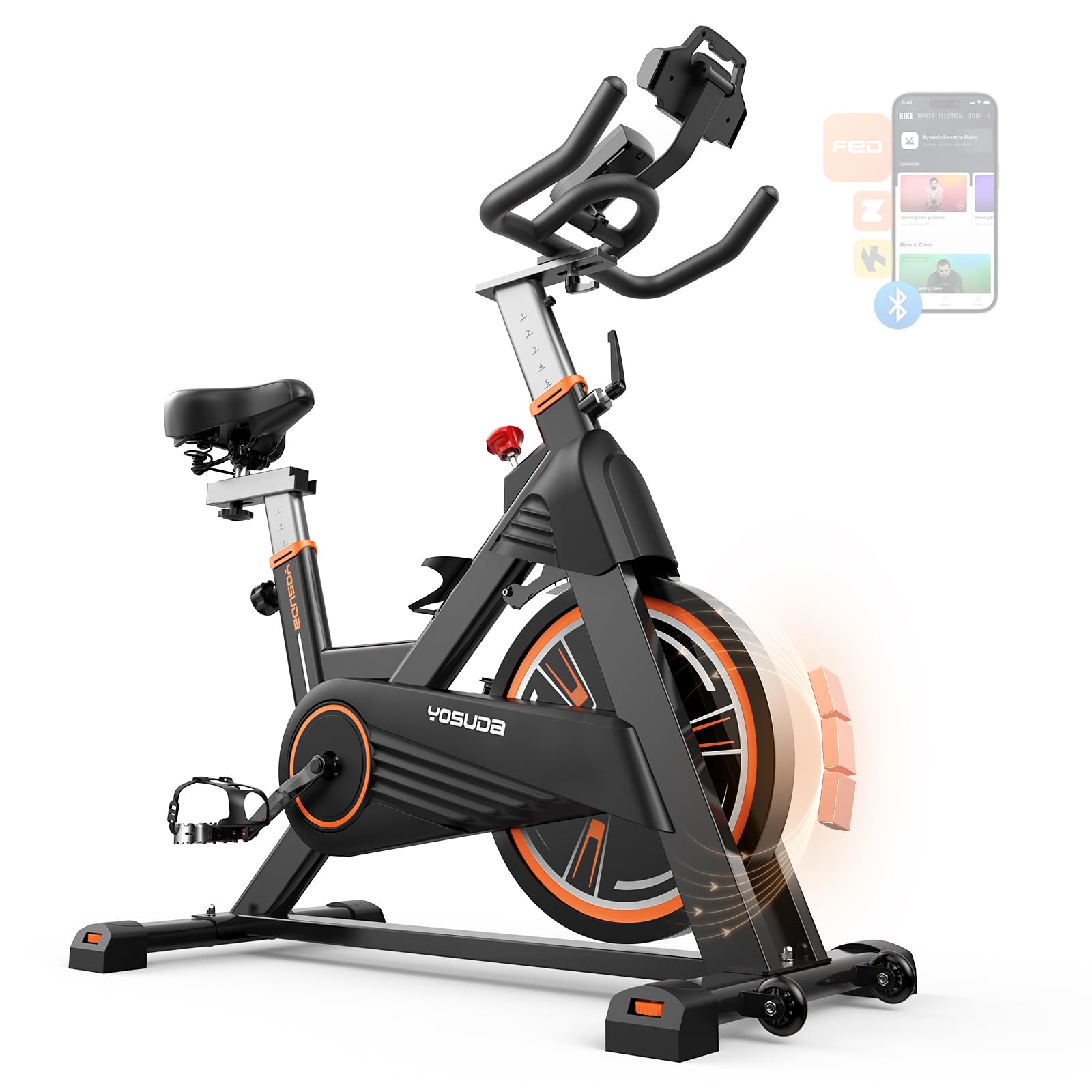 Photo 1 of YOSUDA PRO Magnetic Exercise Bike 350 lbs Weight Capacity - Indoor Cycling Bike Stationary with Comfortable Seat Cushion, Silent Belt Drive