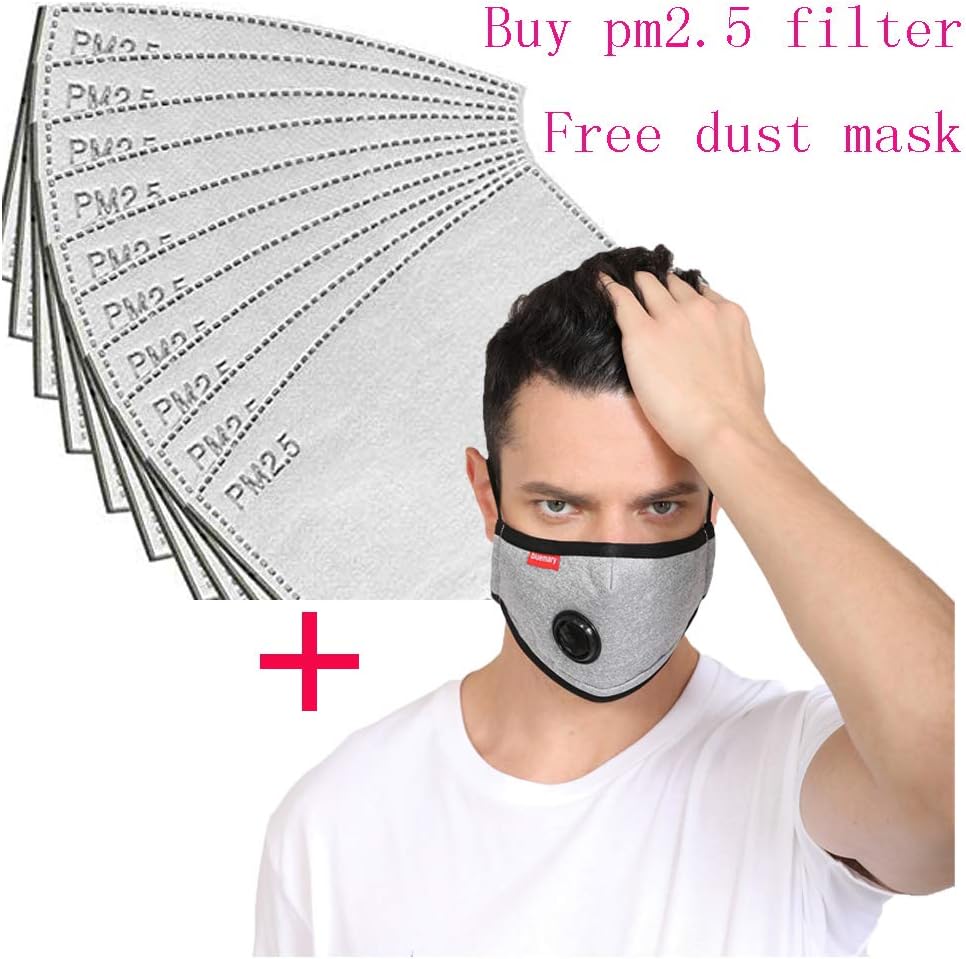 Bluemary - 4 Pcs PM2.5 Activated Carbon Filter for Breathing Insert Protective Anti Pollution Washable Cotton for adult Outdoor Activities(Free protective cover 1Pcs)