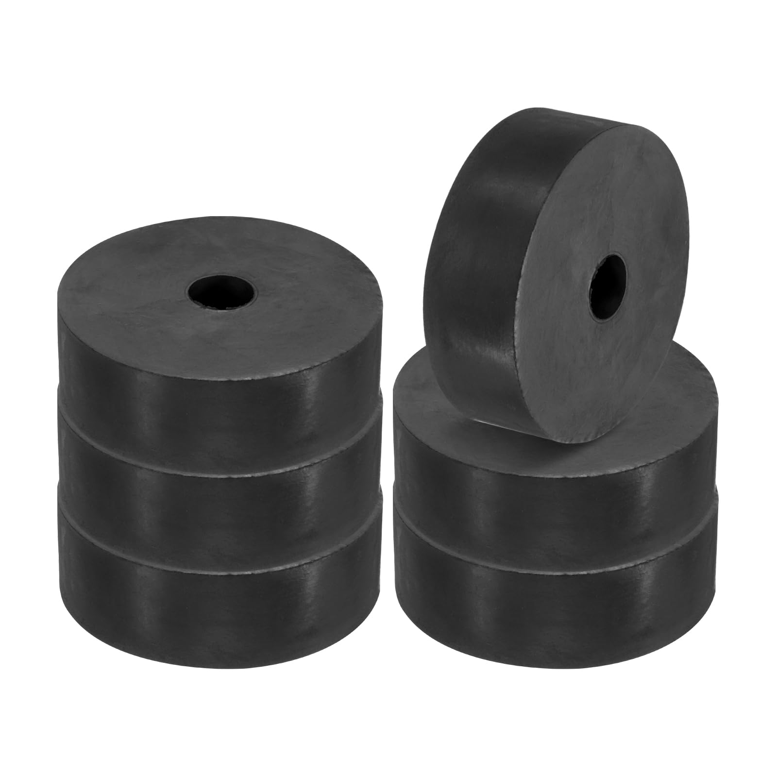 PATIKIL Multi Purpose Rubber Spacer, 6 Pcs 2.4"OD 0.47"ID 0.8"Thickness Neoprene Round Anti-Vibration Isolation Pads Isolator Rubber Bushings Spacer Washer for HVAC Bolts Car Accessories