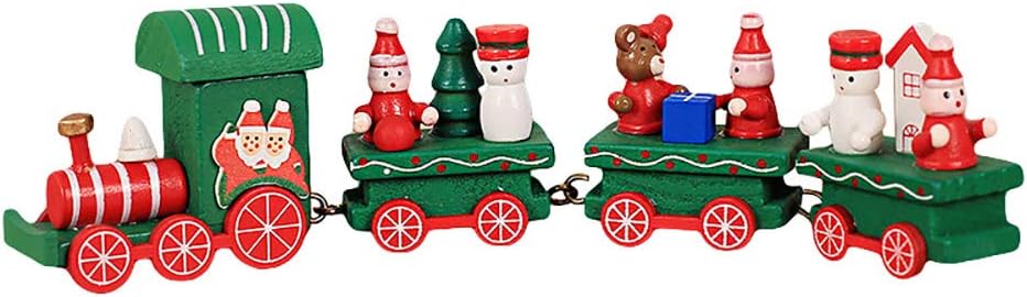 wooden christmas train set