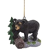 Bear Climbing Over a Log Christmas Ornament, Holiday Decor, Rustic Theme, 2.25 Inches