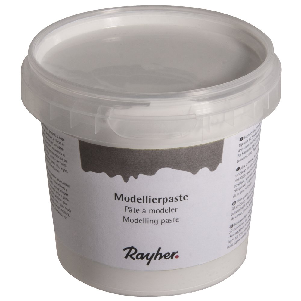 Rayher Structure Paste for Crafting, Modelling Paste for Painting and Art, Craft Paste for Stencils and Canvas, white, 500g, 38932000