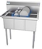 KoolMore 36" 3 Compartment Stainless Steel Triple