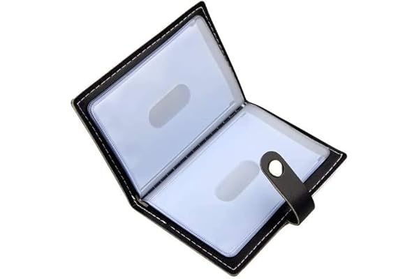 Karlling Credit Card Holder Wallet – Soft PU Leather Business Card Case Organizer with 20 Card Sleeves, Slim & Portable Desig