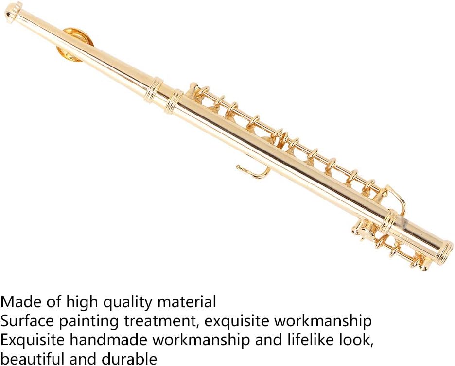 Hilitand Miniature Flute, Brass Flute Model Musical Instrument Model Exquisite Desktop Decoration Miniatures Collectibles - Image 5