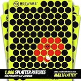 BEEWARE - 1000 Adhesive Splatter Target Stickers - Cover Up Patches for Shooting Targets - &frac34; " Reactive Peel and Stick Pasters - Rifle - Pistol - Air Rifle - 22 - Pellet - BB Gun - Airsoft Practice