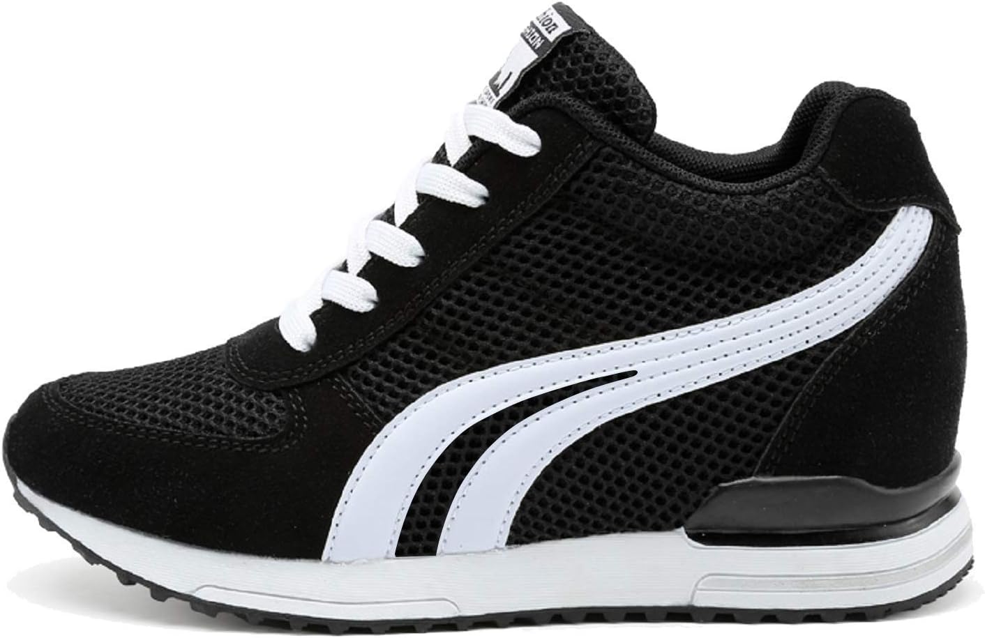 LILY999 Women's Breathable Sports Sneakers(Wedges, Trainers) for Gym, Fitness, Walking 5 Uk Black