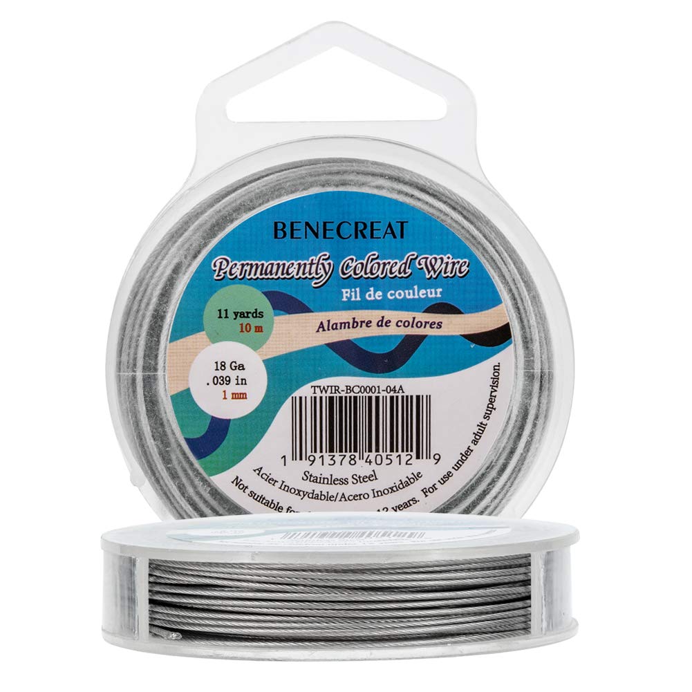 BENECREAT 10m 1mm 7-Strand Stainless Steel Nylon Coated Craft Jewelry Beading Wire Tiger Tail Beading Wire for Necklaces Bracelets Ring — image 1
