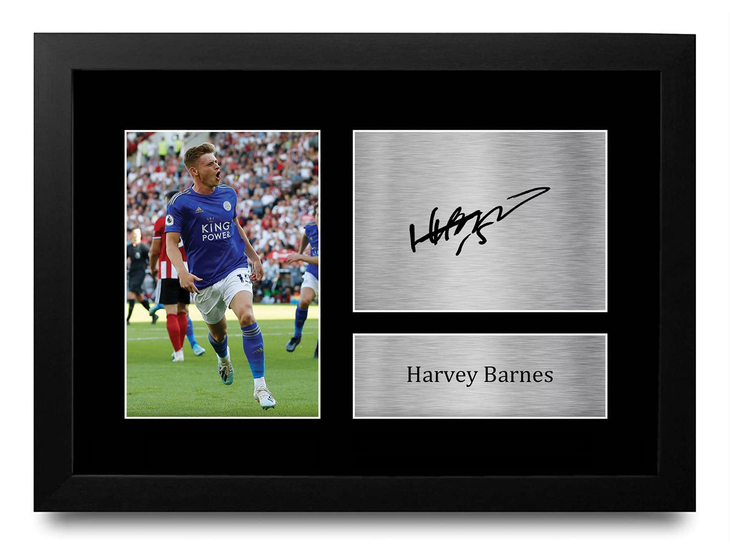HWC Trading FR A4 Harvey Barnes Gifts Printed Signed Autograph Picture for Football Fans and Supporters - A4 Framed