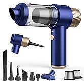 Vizeusvac Car Vacuum Cleaner, 16000PA Mini Car Vacuum Cordless Powerful, 7 in 1 Portable Handheld Vacuum Cordless with LED Light, Dual Filters, One-Touch Empty for Pet Hair, Home, Office