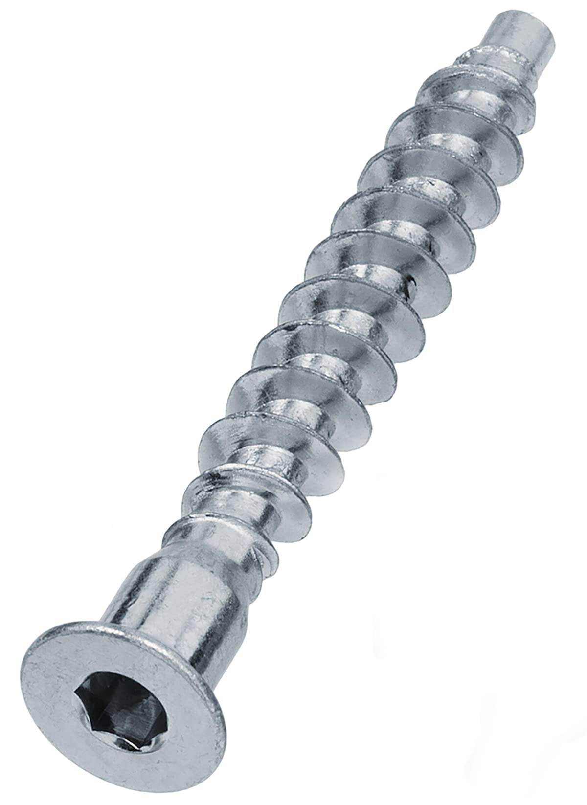 7mm x 60mm Silver Hex Socket Flat Head Confirmat Screws Furniture Fitting Assembly Screw (Pack of 20) X09B