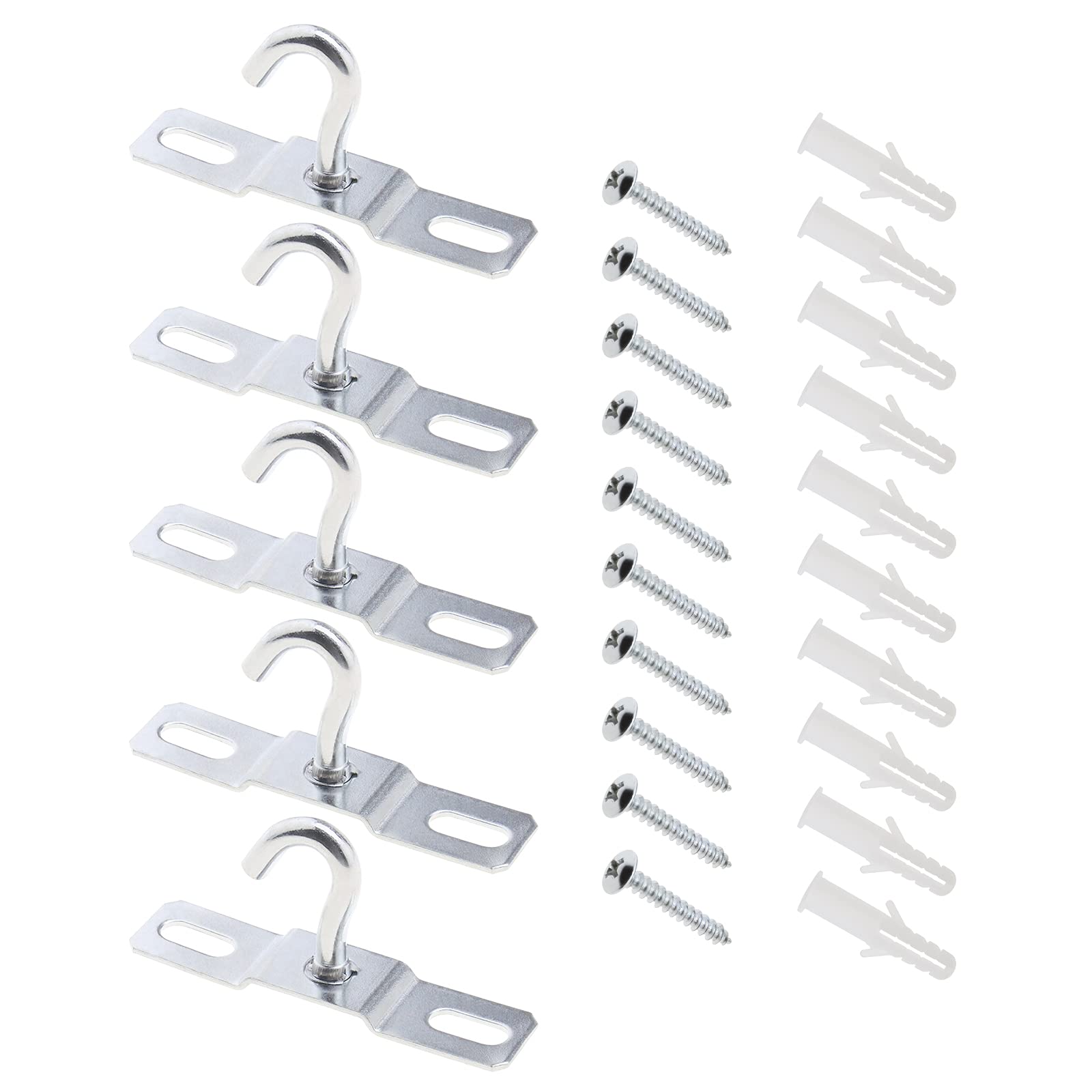 OTOTEC 5X Metal Ceiling Plate Light Hooks with Sccrews and Stoppers for Light Chandelier Plants Hammock Ceiling Fan 76.8x17.5mm