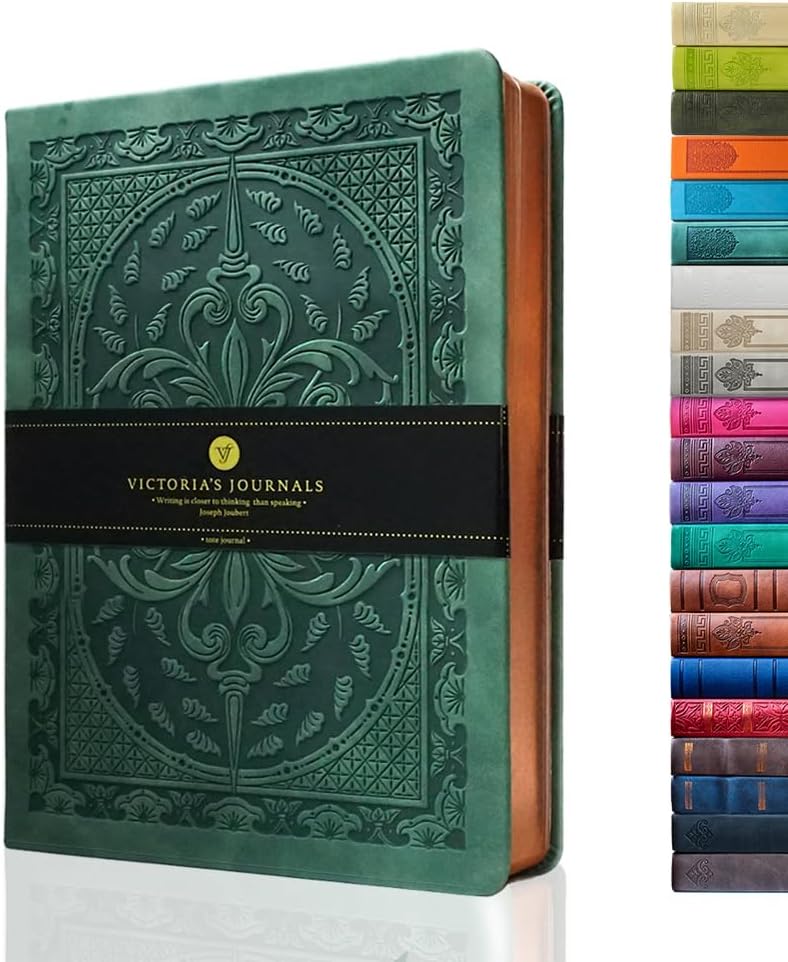 VICTORIA'S JOURNALS Leatherette Vintage Journal 5.7 x 8.1 Ruled 320 pages