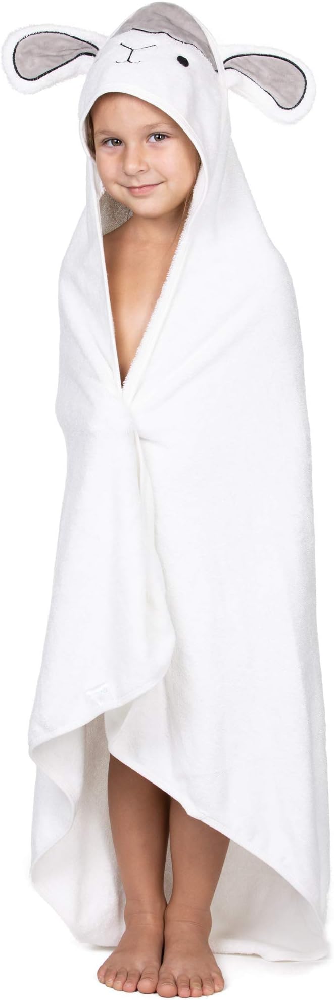 Purrfectzone Organic Bamboo Hooded Baby Towel - Soft, Hooded Bath Towels with Ears for Babies, Toddlers - Large Baby Towel Perfect for Boys or Girls