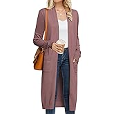 GRACE KARIN Women's 2026 Trendy Long Cardigans Sweater Lightweight Open Front Long Sleeve Maxi Duster Coats with Pockets