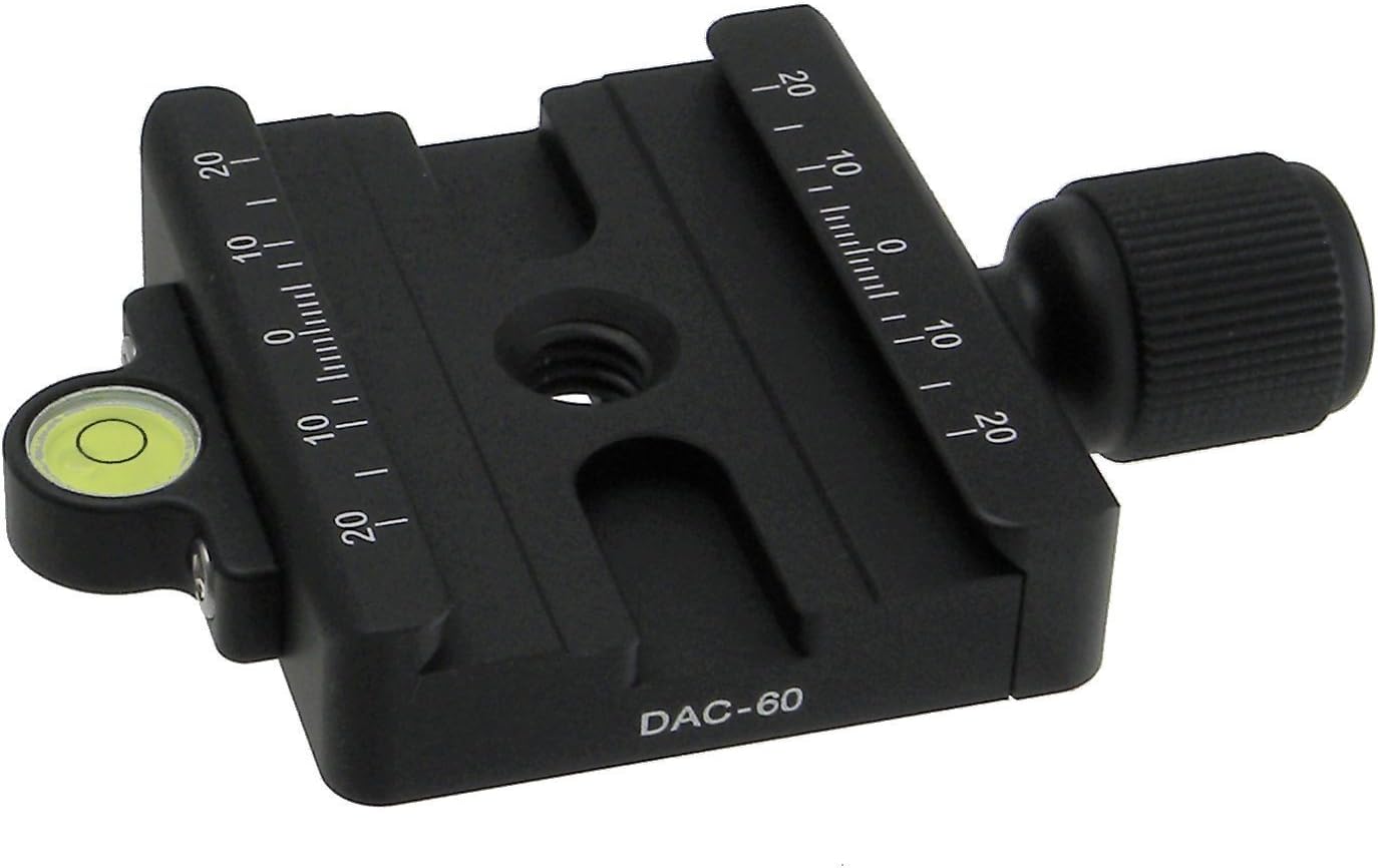Desmond DAC-60 60mm QR Clamp 3/8" w 1/4" Adapter & Level Arca-Swiss Compatible for Tripod Head Quick Release : Camera & Photo