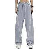 EVALESS Womens Wide Leg Sweatpants Elastic High Waisted Sweat Pants 2024 Baggy Trousers with Pockets